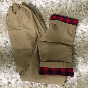 Lands End Boys Khaki Lined Classic Fit